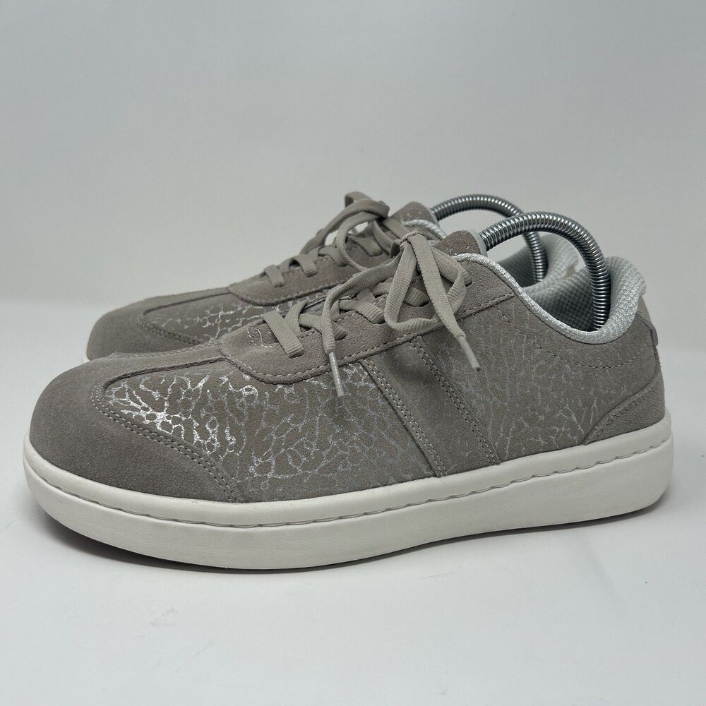 Orthofeet Stroll Suede Sneakers Womens Size 10 XWide Taupe Casual Shoes 71103